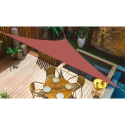 Voile triangulaire 3 m de côté terracotta de Jardiline - Baches dans Voile d'ombrage pour l'exterieur