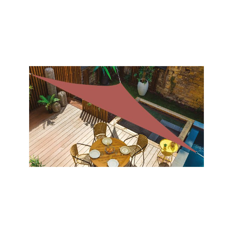 Voile triangulaire 3 m de côté terracotta de Jardiline - Baches dans Voile d'ombrage pour l'exterieur