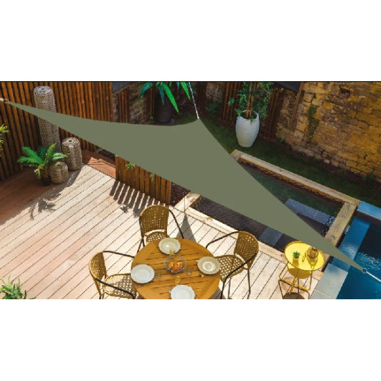 Voile triangulaire 3 m de côté kaki de Jardiline - Baches dans Voile d'ombrage pour l'exterieur