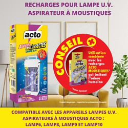 Recharges lampe u.v. aspirateur à moustiques x2 de Acto dans 🦟 Produits Moustiques