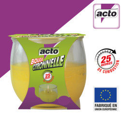 Bougie citronnelle 1 bougie - pot en verre - 25h de Acto dans 🦟 Produits Moustiques