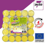 Mini bougies citronnelle 25 bougies 4 h de Acto dans 🦟 Produits Moustiques