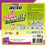 Mini bougies citronnelle 25 bougies 4 h de Acto dans 🦟 Produits Moustiques
