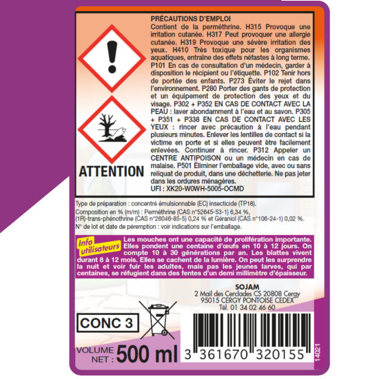 Liquide concentré rempart à insectes 500 ml de Acto dans 🕷🪰Produits anti Insectes volants et rampants