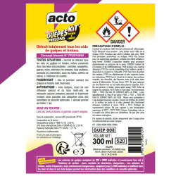 Kit toitures et combles guêpes - frelons 300 ml de Acto dans 🐝 Produits anti Guêpes et frelons
