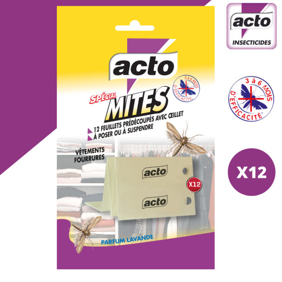Feuillets mites textiles sachet 10 feuillets de Acto dans 🕷🪰Produits anti Insectes volants et rampants