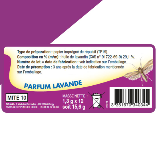 Feuillets mites textiles sachet 10 feuillets de Acto dans 🕷🪰Produits anti Insectes volants et rampants