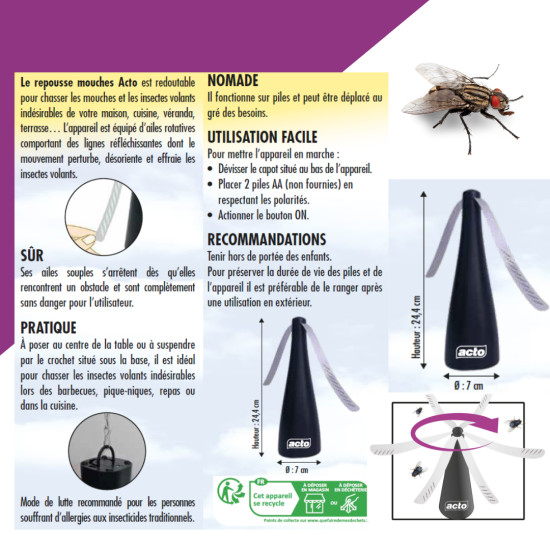 Repousse mouches à hélice de Acto dans 🪰 Produits anti Mouches