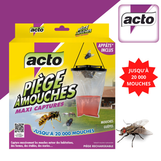 Pieges a mouches captures +4 sachets d'appât 25g de Acto dans 🪰 Produits anti Mouches