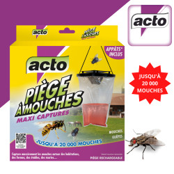 Pieges a mouches captures +4 sachets d'appât 25g de Acto dans 🪰 Produits anti Mouches