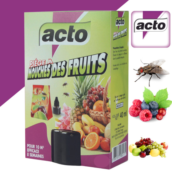 Piège à mouches fruits à glu + flacon 40 ml de Acto dans 🪰 Produits anti Mouches