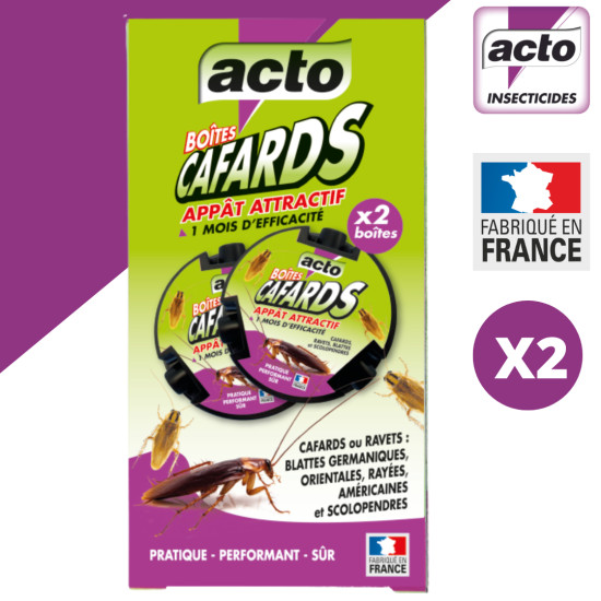 Boîtes-appât cafards 2 boîtes-appât de Acto dans 🕷🪰Produits anti Insectes volants et rampants