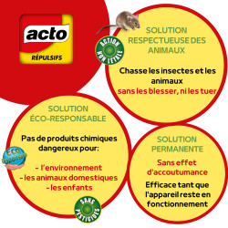 Ultrasons ondes rats - souris - insectes 60 m² de Acto dans 🐁 Raticide / souricide