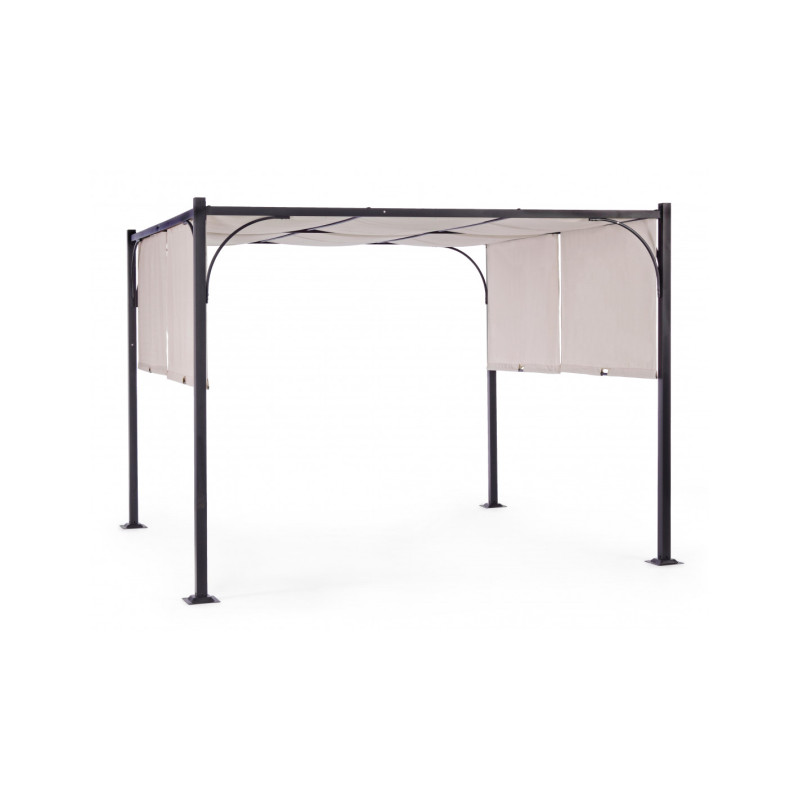 Tonnelle slide 3x3 anthracite-gris de BIZZOTTO - Déco de la maison et du jardin dans Tonnelle et Pergola