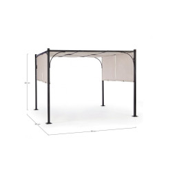 Tonnelle slide 3x3 anthracite-gris de BIZZOTTO - Déco de la maison et du jardin dans Tonnelle et Pergola