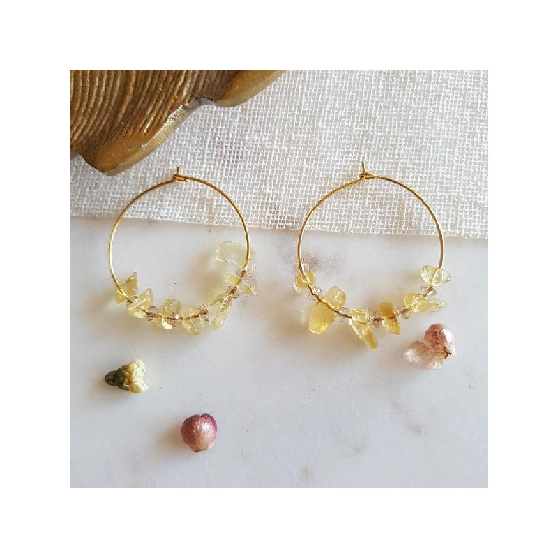 /Boucles d'oreilles prisca citrine de Herboristerie et Esotérisme à Libourne dans 💎 Bijoux et accessoires ésotériques