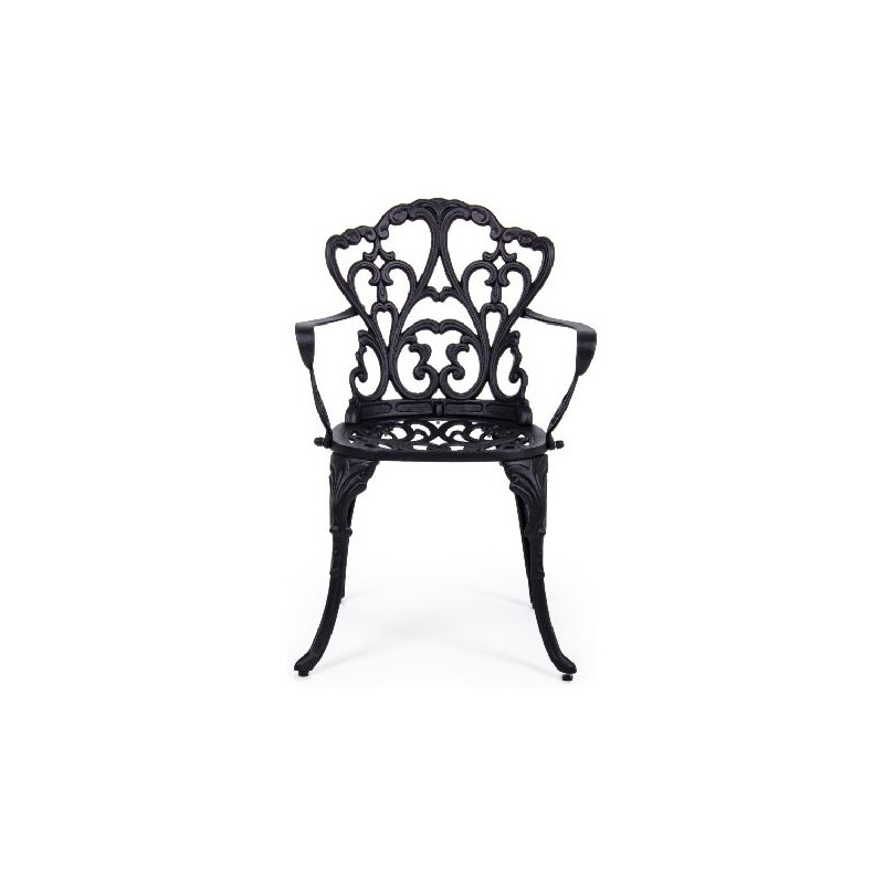 Fauteuil De Jardin BIZZOTTO Kubik Aluminium Anthracite - Confort Et Élégance Moderne