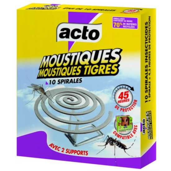 Spirales moustiques et tigres 10 spirales de Acto dans 🦟 Produits Moustiques