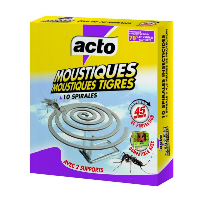 Spirales moustiques et tigres 10 spirales de Acto dans 🦟 Produits Moustiques