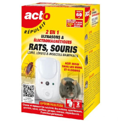 Ultrasons ondes rats - souris - insectes 60 m² de Acto dans 🐁 Raticide / souricide