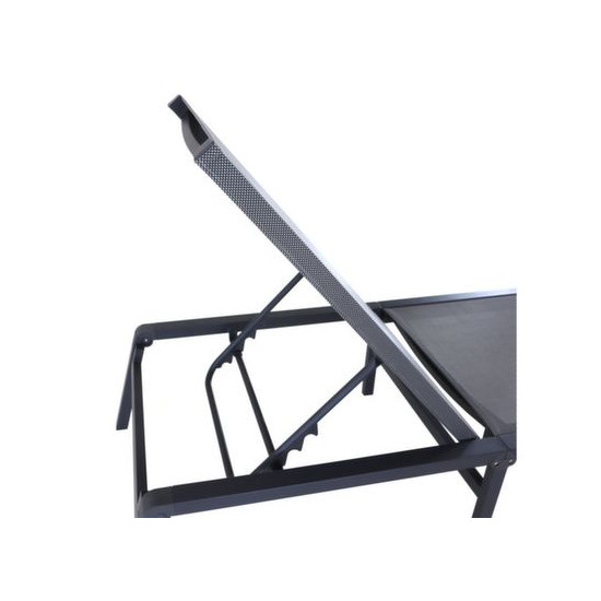Lit Pliant Eden Graphite/Gris de Proloisirs - Océo - table et fauteuil et mobilier de jardin dans Transat pour l'exterieur