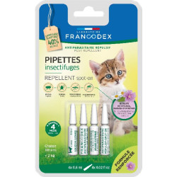 Pipette puce/tique insectifuge chaton 4x0.6ml de Francodex - anti puce et soin pour chien et chat dans Puces et tiques pour c...