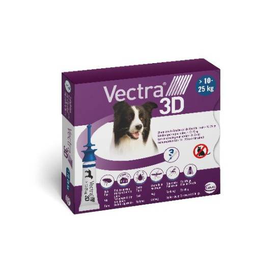 3 pipettes vectra 3d pour chien de 10 à 25kg m de Ceva - Feliway et adaptil dans Puces et tiques pour chiens