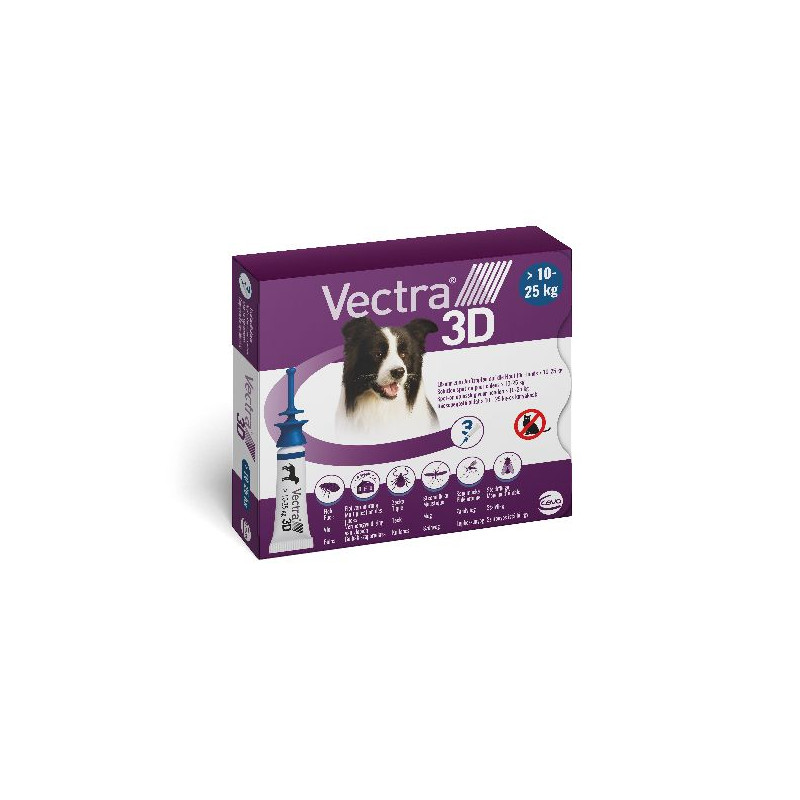 3 pipettes vectra 3d pour chien de 10 à 25kg m de Ceva - Feliway et adaptil dans Puces et tiques pour chiens