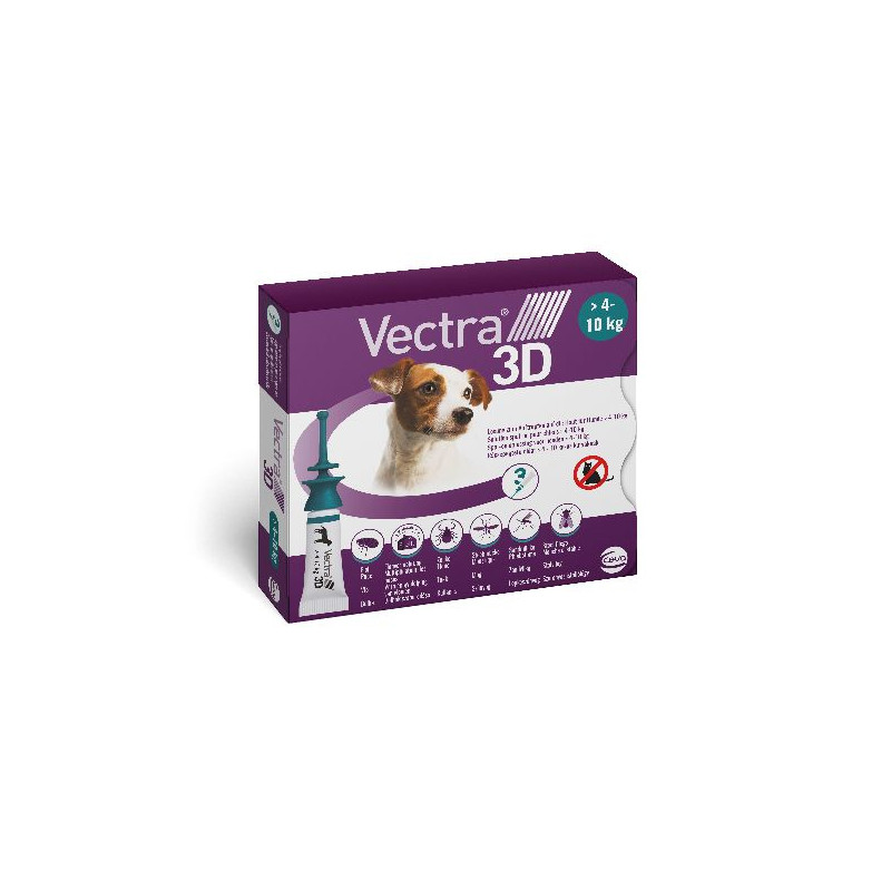 3 pipettes vectra 3d pour chien de 4 à 10kg s de Ceva - Feliway et adaptil dans Puces et tiques pour chiens