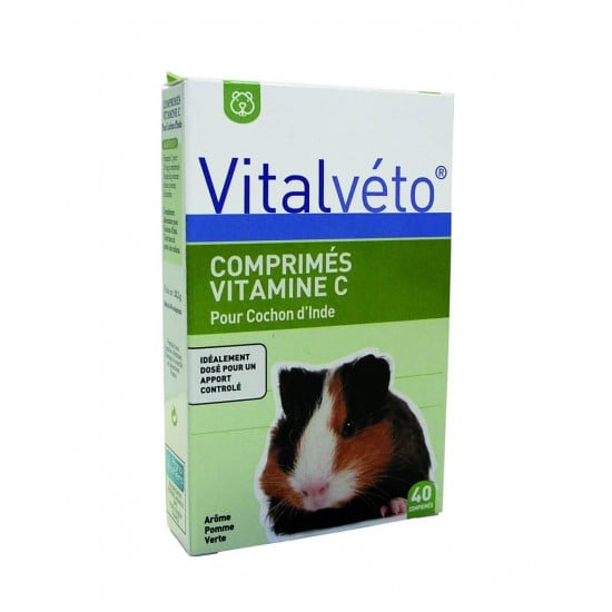 COMPRIMES VITAMINE C 40 pour cochon d'inde de Vitalveto - Anti puces dans Hygiene rongeurs
