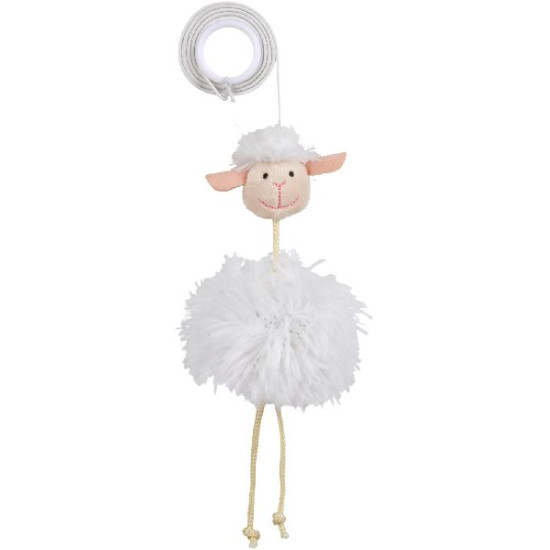 Mouton sur élastique en peluche catnip 20cm de Trixie - Produit pour animaux dans Jouets pour chats