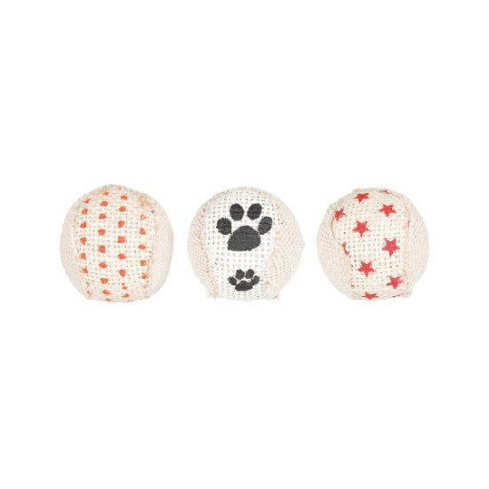 Balles sonores en jute ø 5cm 3 pcs de Trixie - Produit pour animaux dans Jouets pour chats