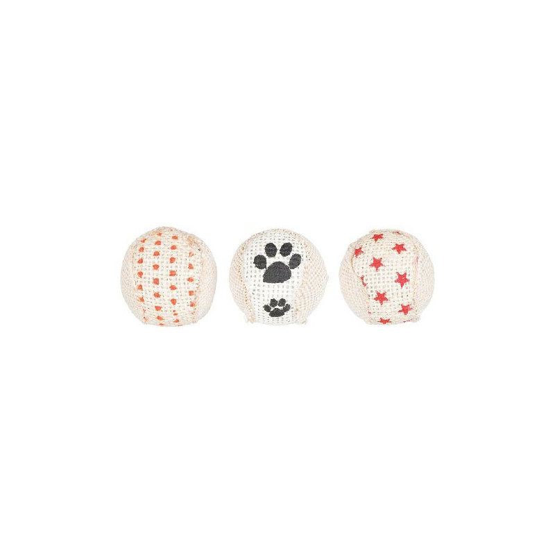 Balles sonores en jute ø 5cm 3 pcs de Trixie - Produit pour animaux dans Jouets pour chats