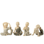 Statue moine yoga gris l 17x11x22cm de J-Line by Jolipa - Déco intérieur dans Sculpture et sujet