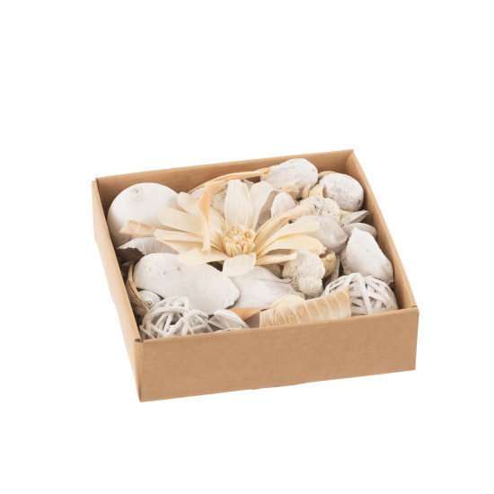 Potpourri odeur fleur et noix blanche 18x18x5.5 de J-Line by Jolipa - Déco intérieur dans Produits parfumés, huile essentiell...