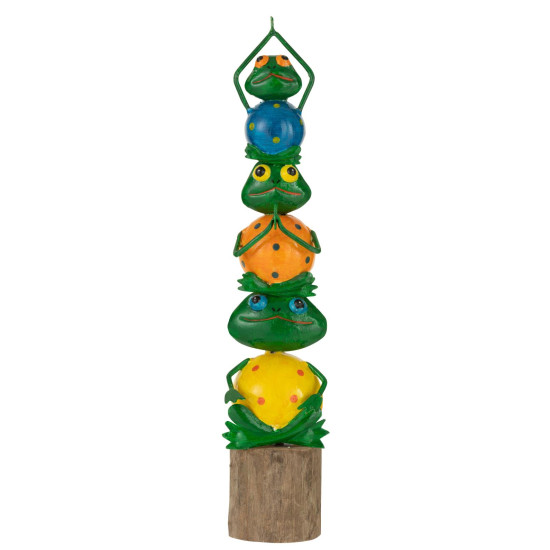 Pyramide de grenouille acier taille l 10x9x43 de J-Line by Jolipa - Déco intérieur dans Sculpture et sujet