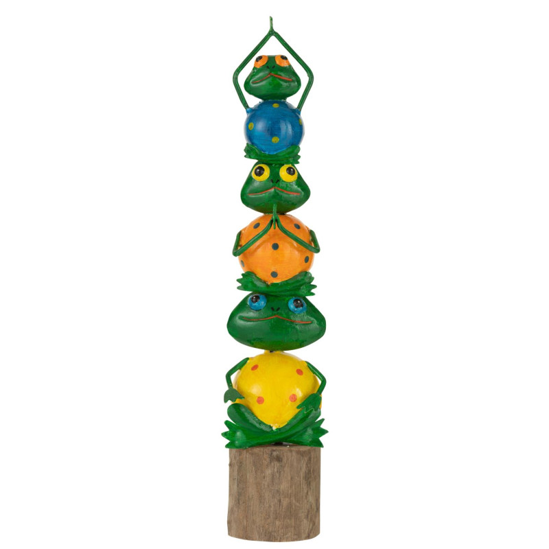 Pyramide de grenouille acier taille l 10x9x43 de J-Line by Jolipa - Déco intérieur dans Sculpture et sujet