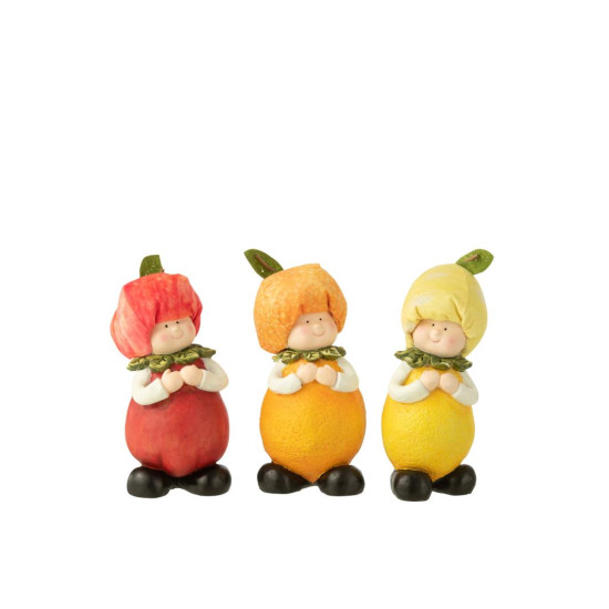 Figurine citron/orange/pomme l 9.5x9.5x23cm de J-Line by Jolipa - Déco intérieur dans Sculpture et sujet