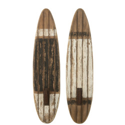 Planche de surf à suspendre en bois 16.5x9x67.5 de J-Line by Jolipa - Déco intérieur dans Sculpture et sujet