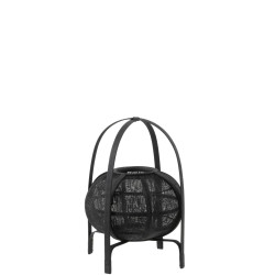 Lanterne en bambou noir s (30x30x41cm) de J-Line by Jolipa - Déco intérieur dans Eclairages - Luminaires - Lampes