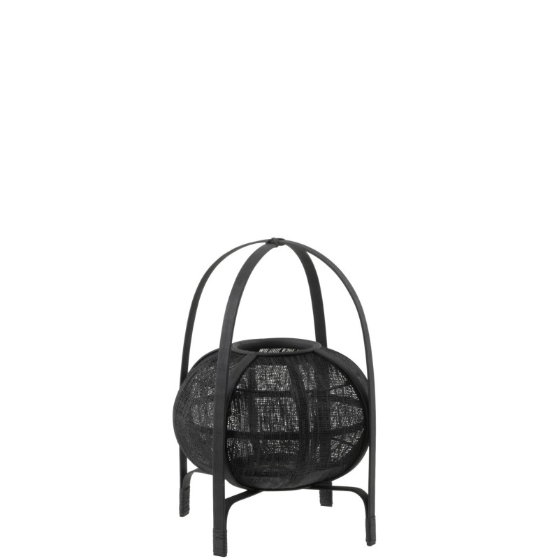 Lanterne en bambou noir s (30x30x41cm) de J-Line by Jolipa - Déco intérieur dans Eclairages - Luminaires - Lampes