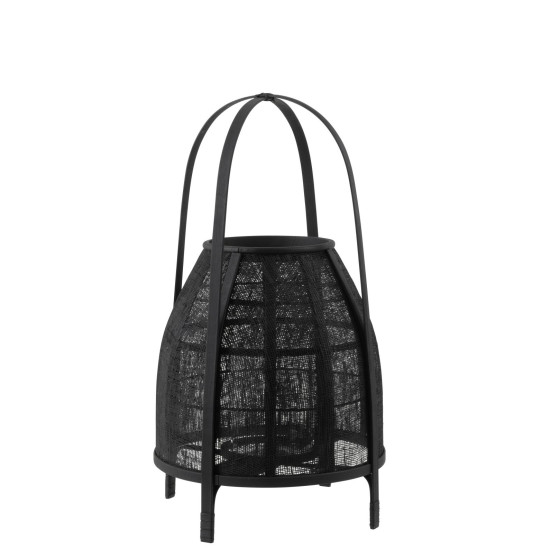 Lanterne en bambou noir m (34.5x34.5x60cm) de J-Line by Jolipa - Déco intérieur dans Eclairages - Luminaires - Lampes