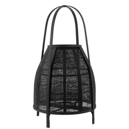 Lanterne en bambou noir l (38.5x38.5x70cm) de J-Line by Jolipa - Déco intérieur dans Eclairages - Luminaires - Lampes