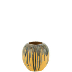 Cache pot jaune peint ceramique s 30x30x30cm de J-Line by Jolipa - Déco intérieur dans Caches pots- jardinieres- paniers en R...