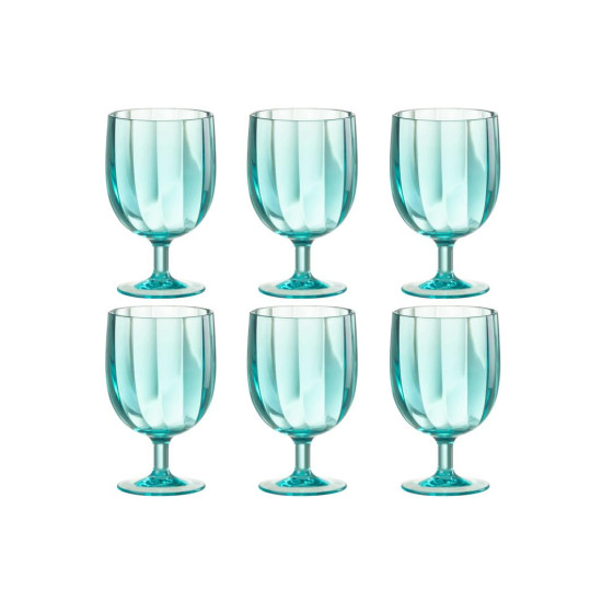 Verre a vin en plastique bleu 25.3x16.8x14.5cm de J-Line by Jolipa - Déco intérieur dans Verre
