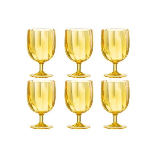 Verre a vin en plastique jaune 25.3x16.8x14.5cm de J-Line by Jolipa - Déco intérieur dans Verre