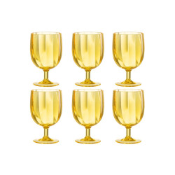 Verre a vin en plastique jaune 25.3x16.8x14.5cm de J-Line by Jolipa - Déco intérieur dans Verre