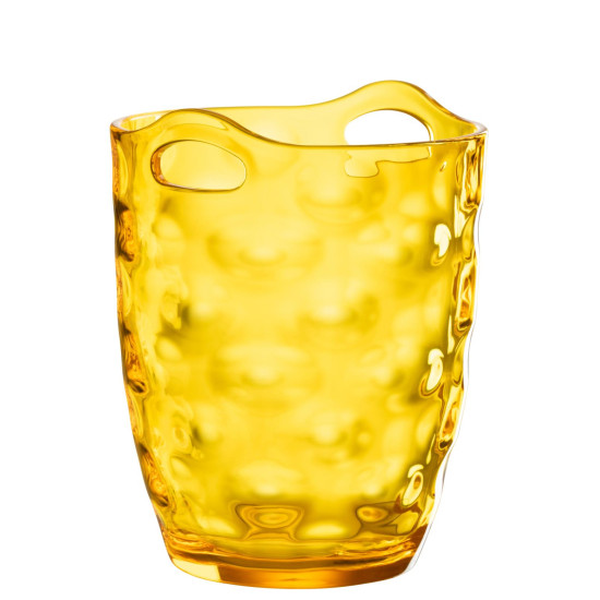 Seau a glace en plastique jaune 18.1x18.1x23cm de J-Line by Jolipa - Déco intérieur dans Portes bouteilles - Couverts - Vaiss...