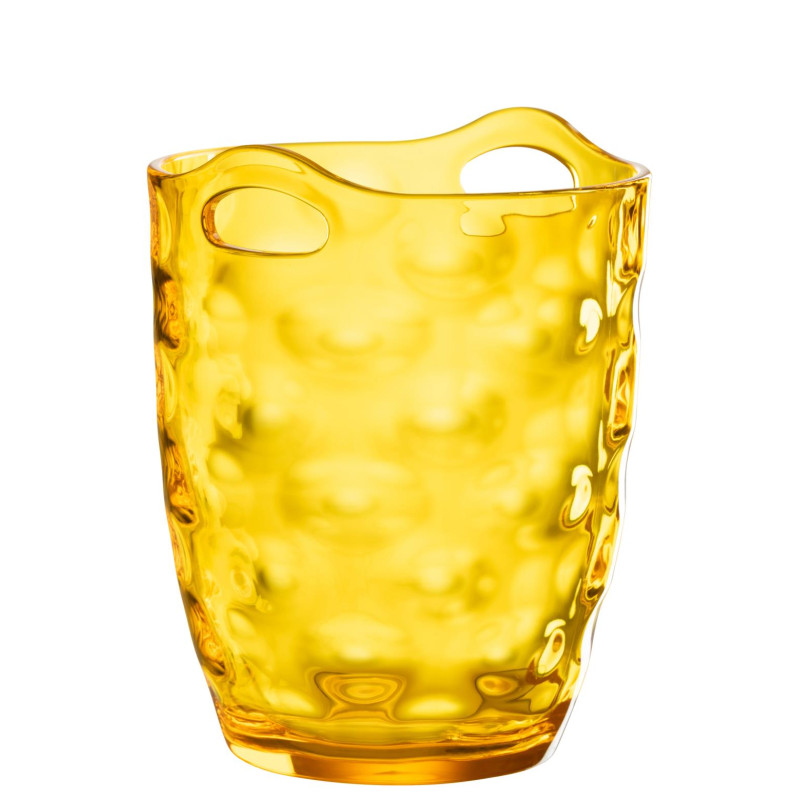 Seau a glace en plastique jaune 18.1x18.1x23cm de J-Line by Jolipa - Déco intérieur dans Portes bouteilles - Couverts - Vaiss...