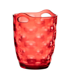Seau a glace en plastique rouge 18.1x18.1x23cm de J-Line by Jolipa - Déco intérieur dans Portes bouteilles - Couverts - Vaiss...
